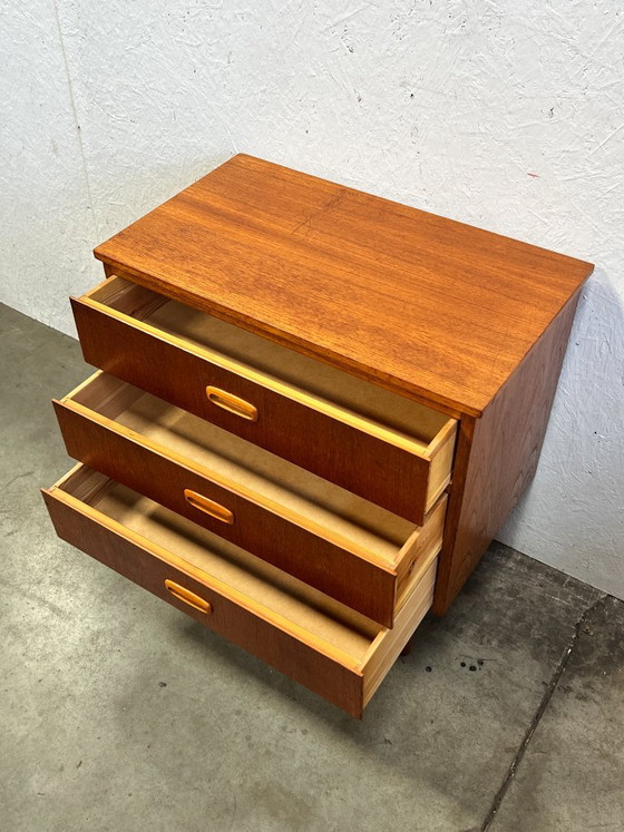 Vintage Teak Chest of Drawers, Sweden 1960s, Wood, Brown, Mid Century Modern (photo 12 of 14)
