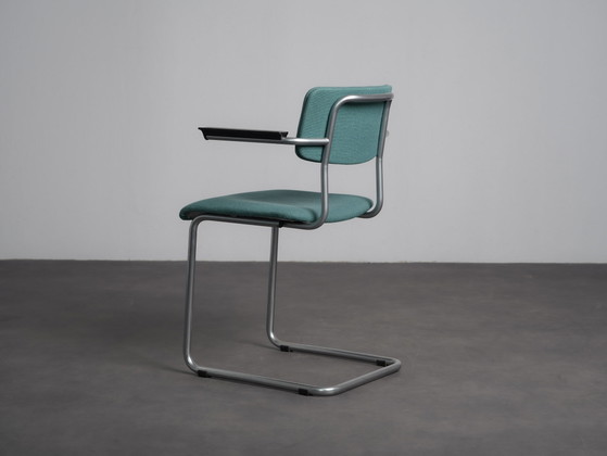 Set of 3 Modernist Cantilever Armchairs, Netherlands, 1990s, Dining chairs, Wool, Grey (photo 6 of 10)
