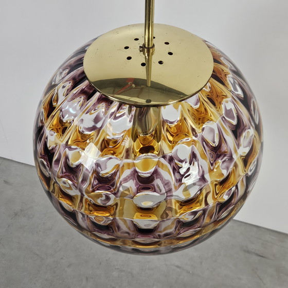 Image 1 of Lampada a sospensione vintage italiana in vetro
