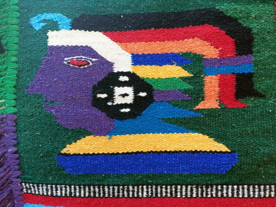 Image 1 of Tapisserie murale en laine tissée à la main, Amérique du Sud précolombienne