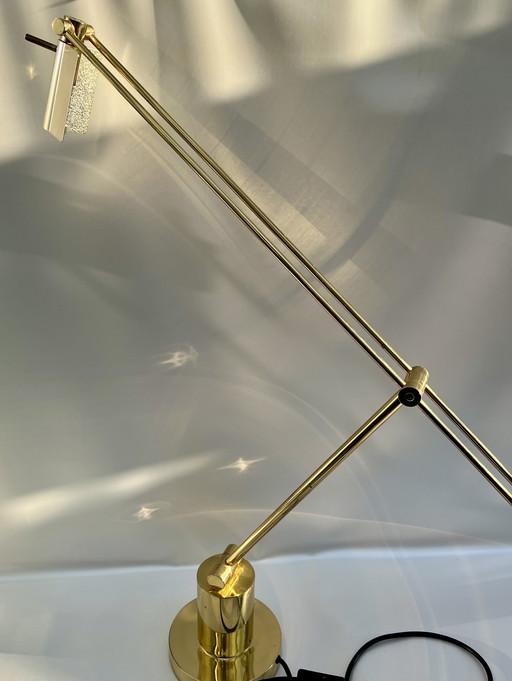 E.L.E. Leuchten – Lampada da scrivania in ottone massiccio dal design di metà secolo (circa anni '70/'80)