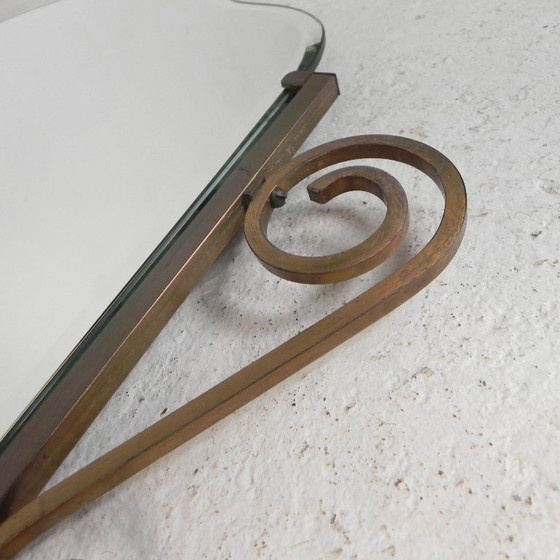 Specchio vintage con cornice in ottone, anni '50 – Glass (photo 8 of 9)