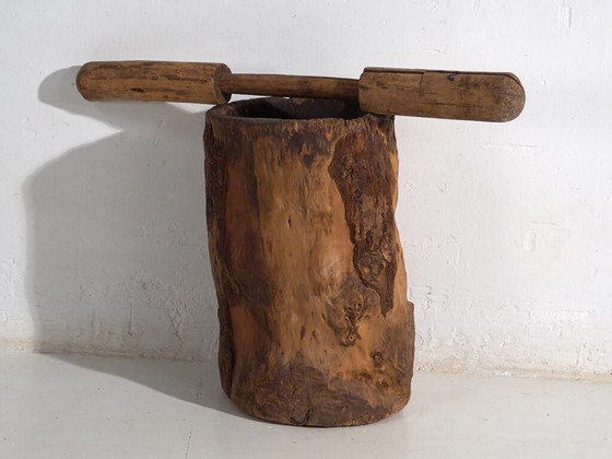 Large antique wabi-sabi style mortar and pestle (c.1920) #78 – Decorative Objects (photo 26 of 40)