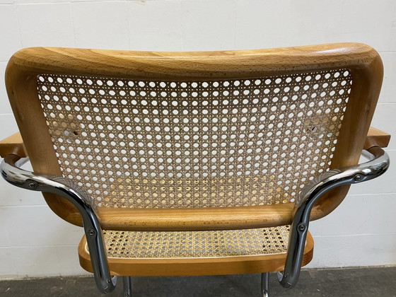 1 x Vintage Cesca stoel, Eetkamerstoelen, Chroom, Hout, Zilver (foto 11 van 15)