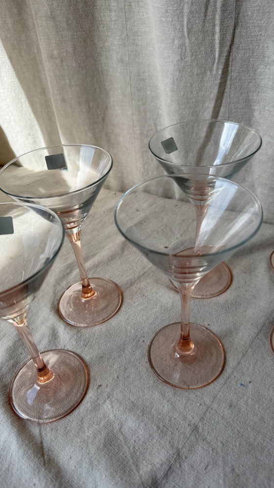 Image 1 of 6x pink martini glasses