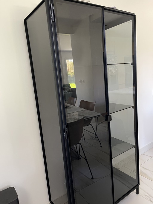 Anders Kleiderschrank aus schwarzem Rauchglas 87x180
