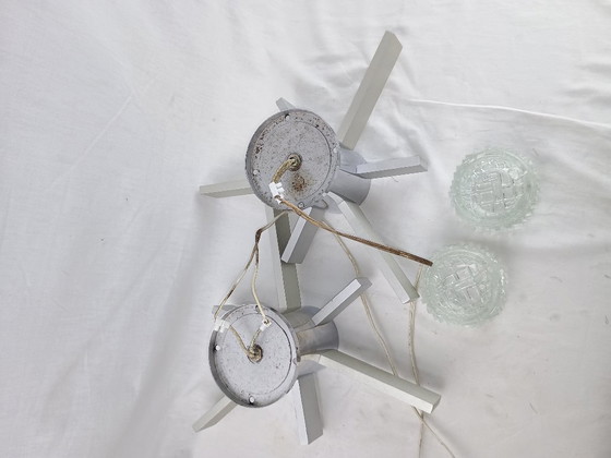 Image 1 of Pair Mid Century Italian Chrome & Glass Wall Sconces 1960s Space Age Sciolari