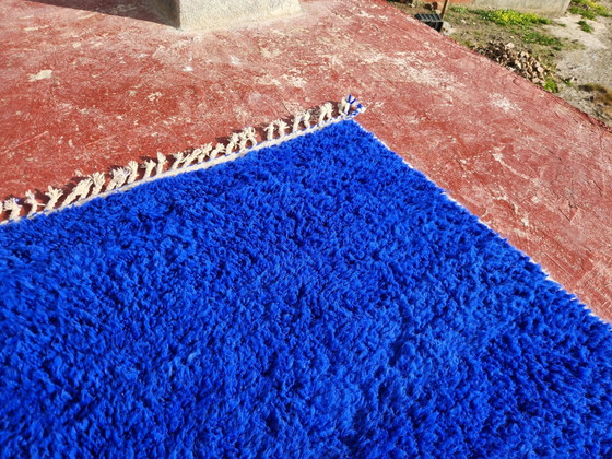 Large Beni Ouarain Berber rug in Majorelle blue, 300x200 cm, thick wool, Rugs & carpets, Cotton, Scandinavian (photo 9 of 17)