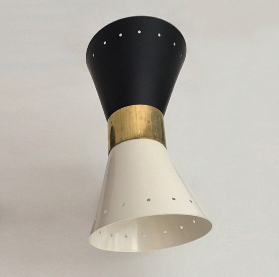 Image 1 of Pair of "diabolo" wall sconces, 1950s design