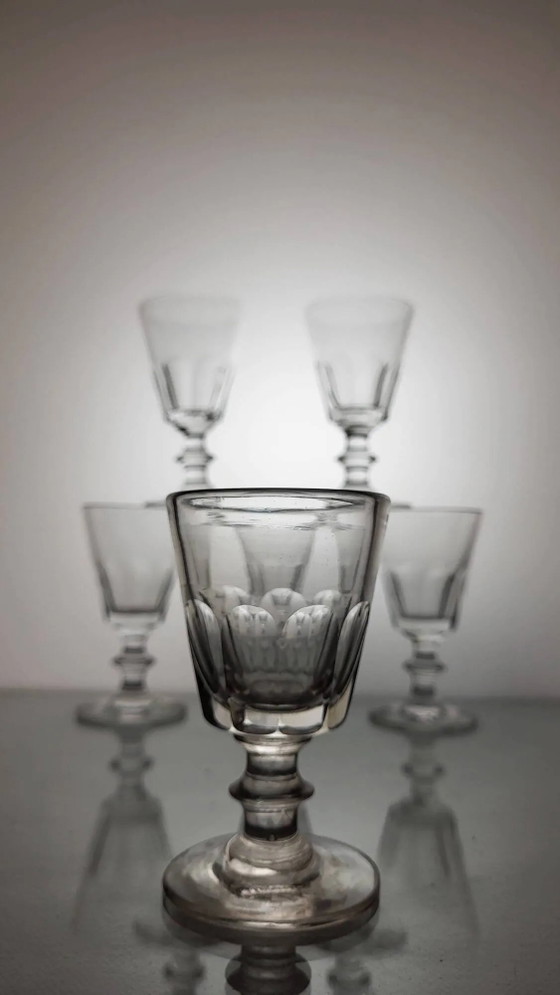 6 Weingläser im Baccarat-Stil, Modell Caton / 19. Jahrhundert – Gläser & Karaffe, Crystal, Glass (photo 2 of 6)