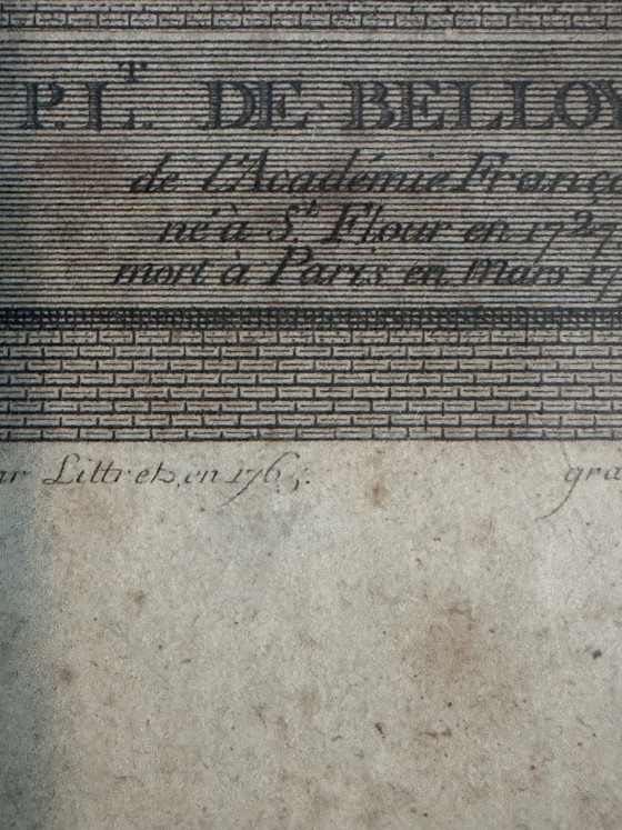 18th Century Engraving, Pierre-Laurent de Belloy, Delvaux, Framed, Art Prints, Wood, Paper, White (photo 9 of 15)