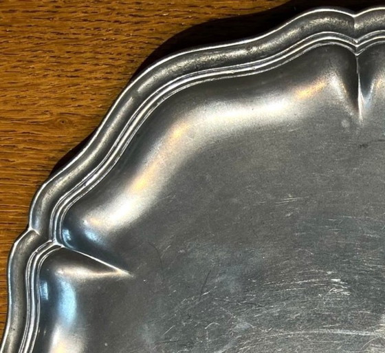 Image 1 of Piatto circolare, 32 cm, di Jean Baptiste OUDART, circa 1850, in peltro argentato