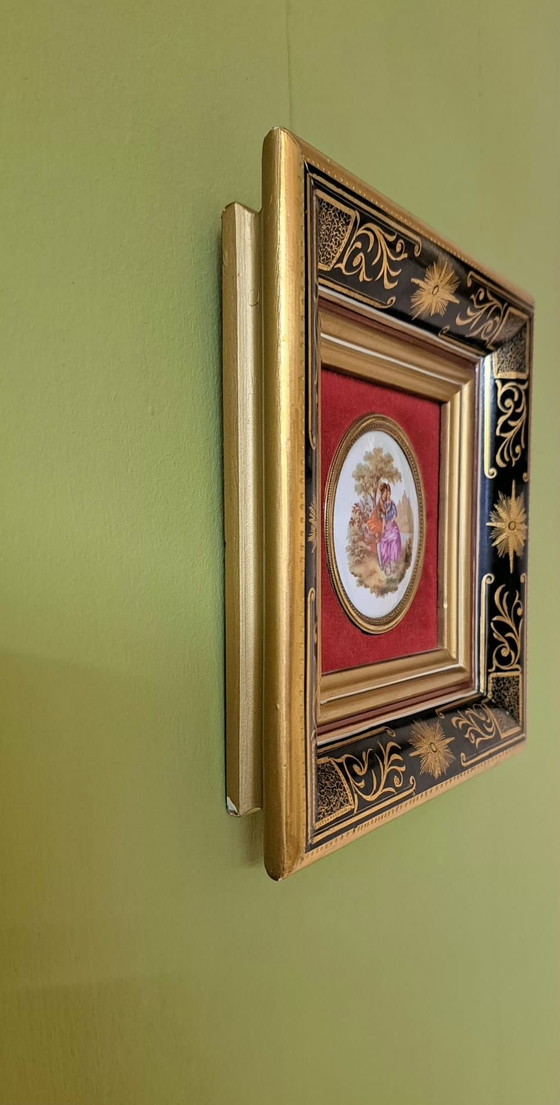 Vintage Limoges Painting, Art, Gold, Porcelain, Black (photo 5 of 9)