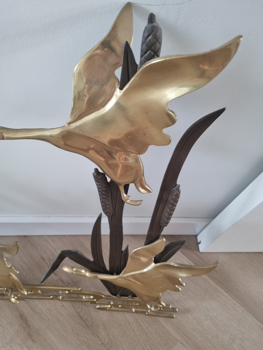 Decorazione da parete vintage in ottone raffigurante 3 anatre – wanddecoratie, Brass (photo 2 of 7)