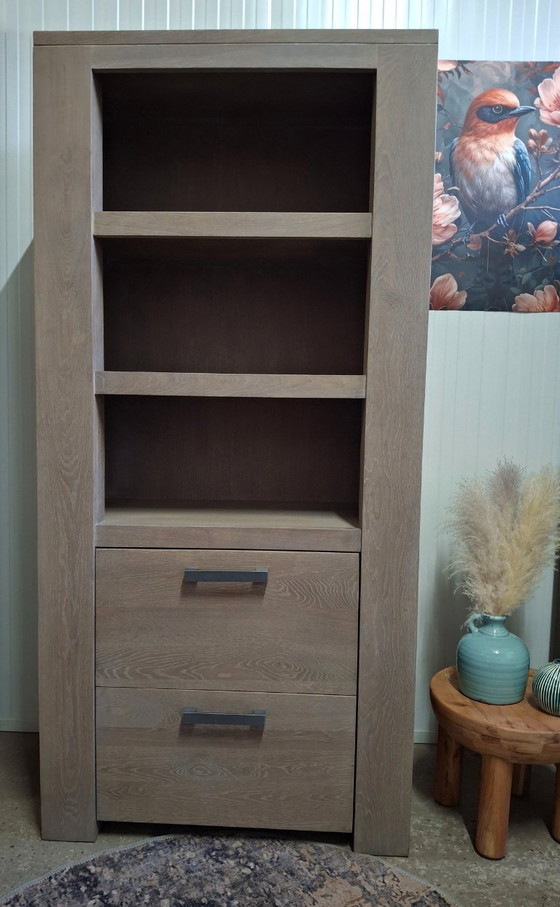 Image 1 of Robuuste eikenhouten boekenkast/opbergkast, nieuw