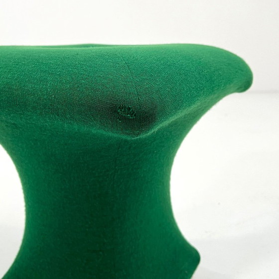 Image 1 of Tabouret vert style Space Age en tissu, années 1970