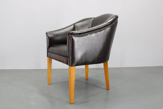 Image 1 of Vintage leren fauteuil, Tsjecho-Slowakije