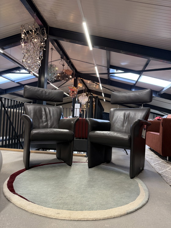 Image 1 of 2 Jori Aqua Fauteuils Grijs Leer