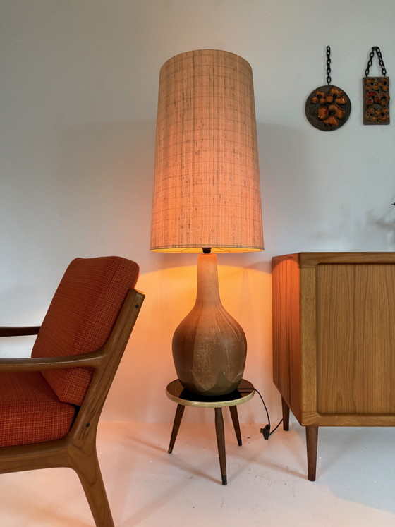 Vintage XL keramieken Vloerlaml, Krösselbach ‘70 – Krösselbach Keramik, Vloerlampen, Wool, Ceramic (photo 9 of 11)