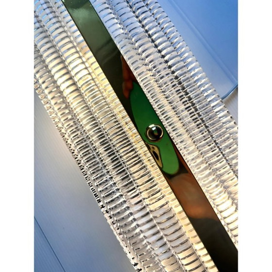 Image 1 of Moderne verchroomde Murano glazen wandlampen, rechthoekig met strass-steentjes – set van 2