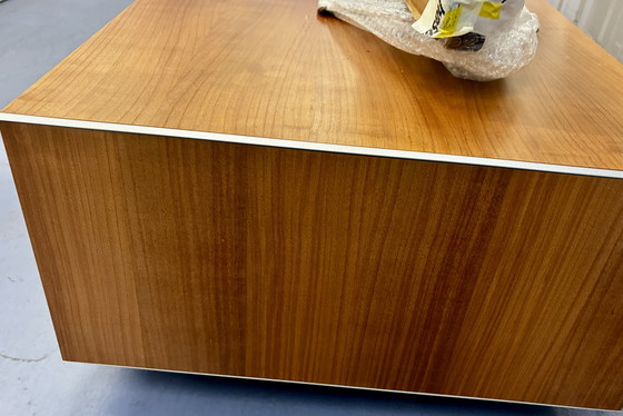 Image 1 of Coffee table/TV unit by Lignet roset: solid wood on casters: 108x61.5x31 cm