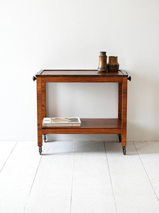 Skandinavischer Vintage-Trolley aus den 1930er Jahren aus Palisanderholz