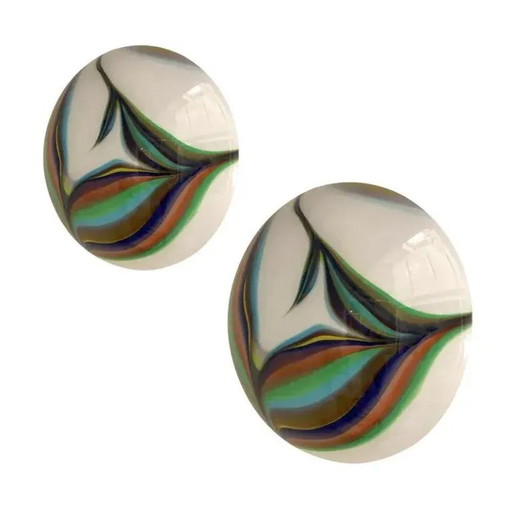 Apliques de pared de cristal de Murano blanco de Simoeng – Juego de dos unidades