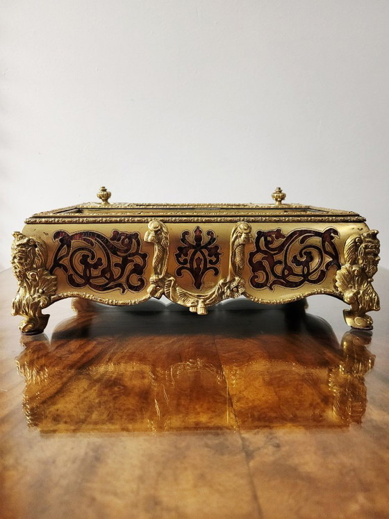 Franse Napoleon III Boulle Marquetry Inktstel (Encrier) – Ca. 1860–1880 – Decoratieve objecten, Copper (photo 7 of 10)
