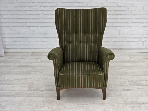 1960s Danish Armchair by Fritz Hansen, Series 8000/8020, Furniture Wool