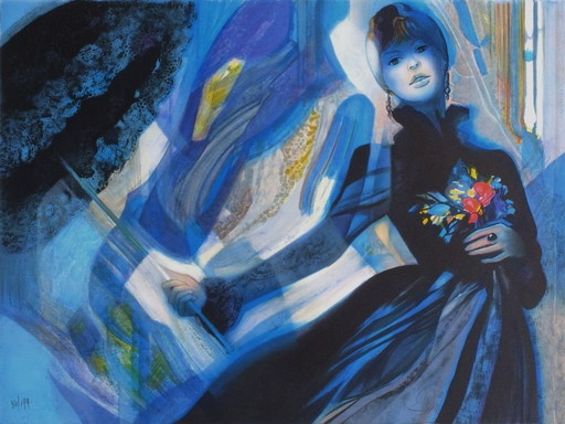 Jean-Baptiste VALADIÉ Belle époque Litografia firmata 1990