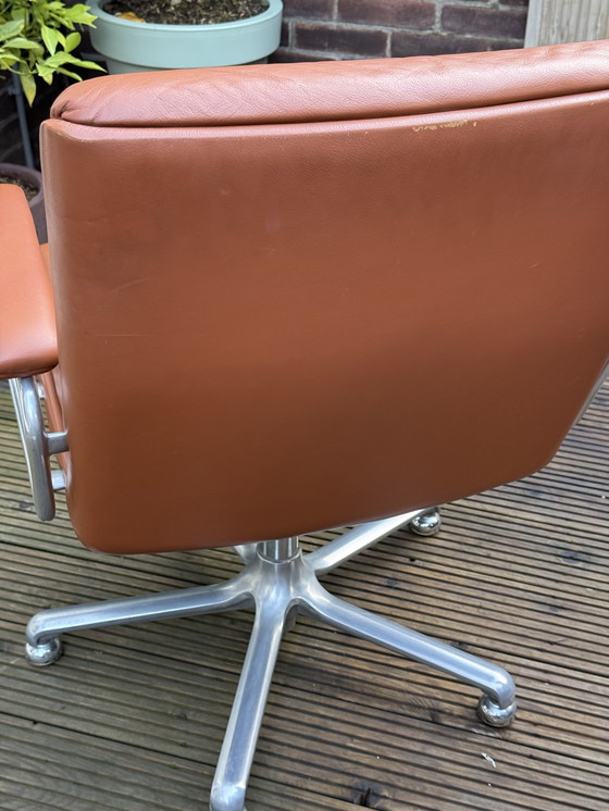 Image 1 of Poltrona da ufficio o sedia da ufficio in pelle vintage Girsberger