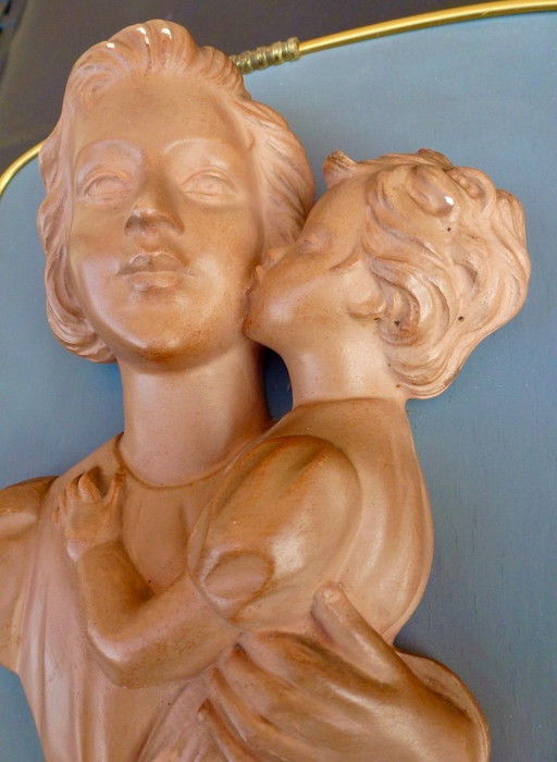 Vintage-Skulptur von G. Carli als Wanddekoration.