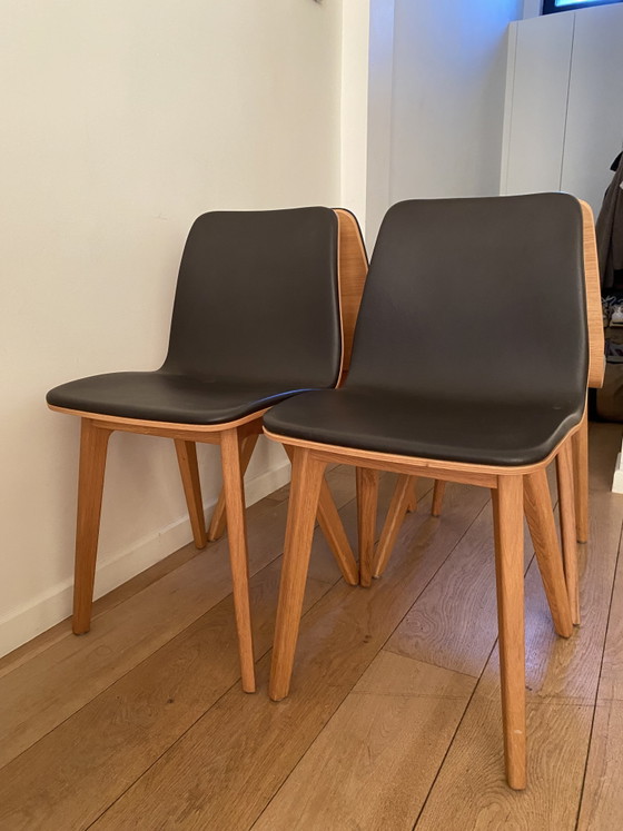 4x Morph chairs by Zeitraum made of solid wood and with leather upholstery – Dining chairs (photo 12 of 15)