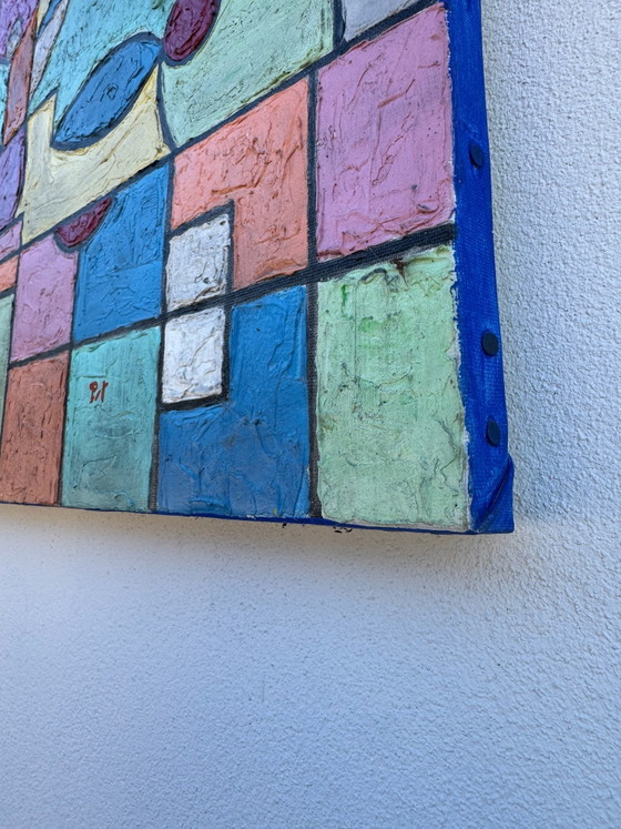 Tableau abstrait géométrique coloré – Peintures et dessins, Toile (photo 6 of 14)