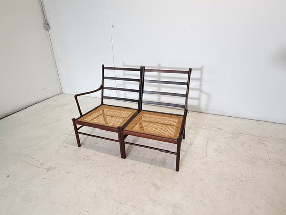 Divano a due posti in legno e pelle nera, Poul Jeppesens Møbelfabrik, Divani 2 posti, Nero (foto 13 di 14)