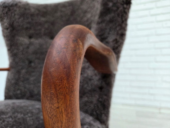 1960s, Danish armchair, reupholstered, genuine sheepskin. – Other (photo 15 of 22)