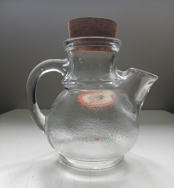 Vintage 60s German nut jar / dispenser Nussi (by WMF), Marke Tischfein, Glass & Decanter, Cork, Glass (photo 6 of 9)
