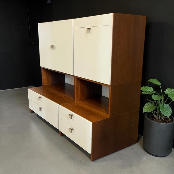 Vintage Pastoe made to measure modular Wall cabinet, Glass, Wood, Brown (photo 5 of 12)