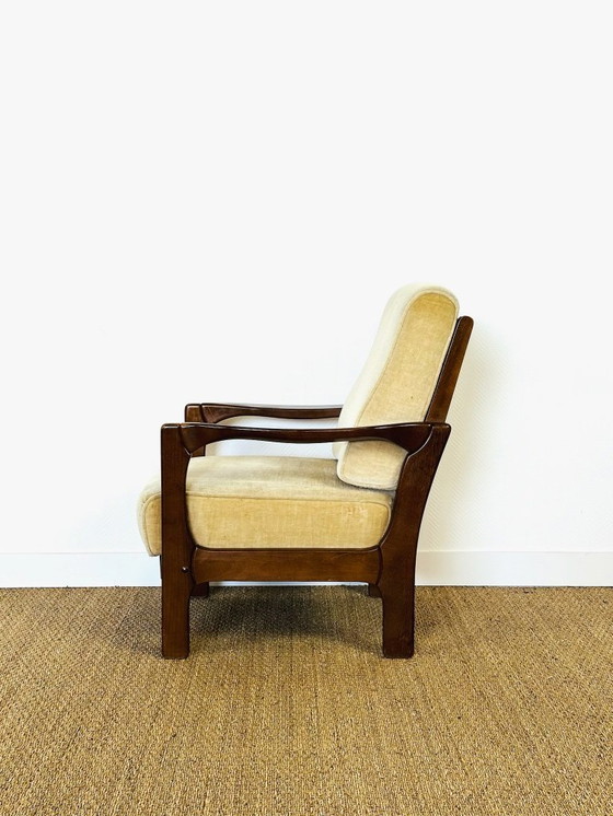 Image 1 of Schlafsofa und skandinavischer Samtsessel, 1960, 2er-Set