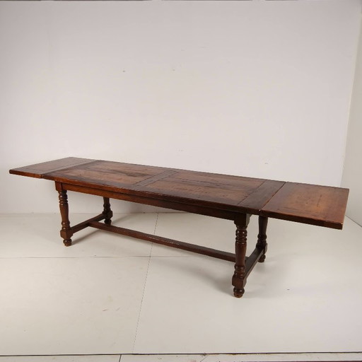 Large French oak monastery table 320/220 cm, early 20th century