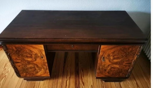 Art Deco Directiebureau Uit Wortelnotenhout (Burl Walnut) – Other