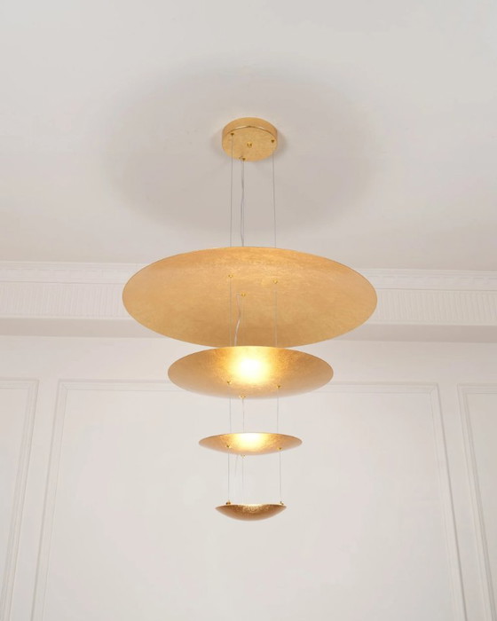 Catellani & Smith Macchina della Luce Mod. A – gold leaf pendant lamp – Brass (photo 3 of 5)