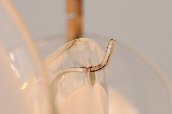 Image 1 of Lustre à disque en verre de Murano vénitien, style italien du milieu du XXe siècle, par Vistosi