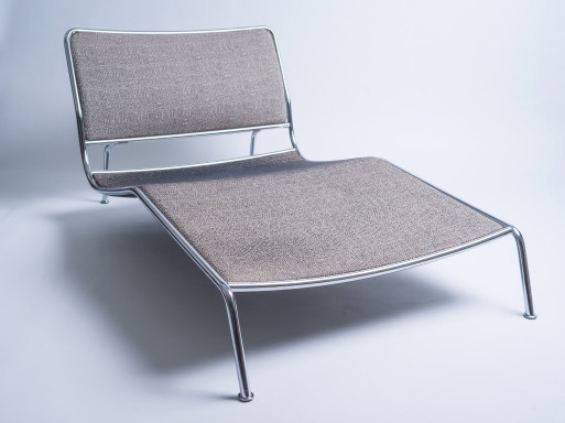 Living Divani Frog Lounge Chair – Piero Lissoni (Grijze Stof / Chroom) – fauteuils, Chrome