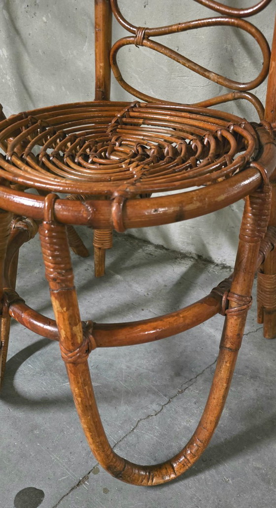 Image 1 of Juego de 4 sillas de bambú de Bonacina, 1960