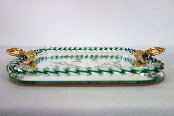 Image 1 of Murano Venetian Decor Serving Tray, 1950s Twisted Glass