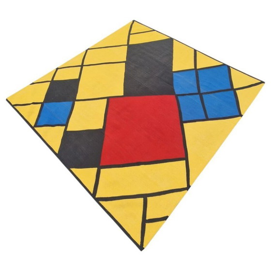 Piet Mondrian Composition A Handwoven Tapestry | Hedendaagse textielkunst | 200 × 215 cm (79 × 85 inch) (photo 8 of 9)