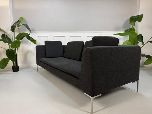B&B Italia Charles Designer Sofa Couch Anthrazit Stoff