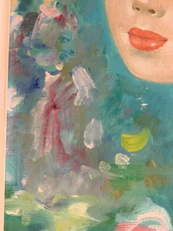 Lucia Longi, Portrait d'une jeune femme, Huile sur toile, années 1950 – Peintures et dessins (photo 6 of 16)
