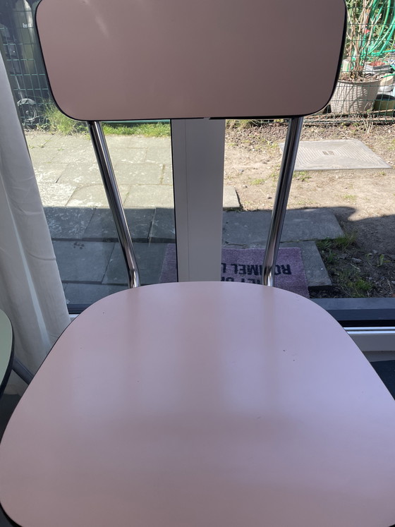 Image 1 of 3 unique Formica chairs in pastel colors